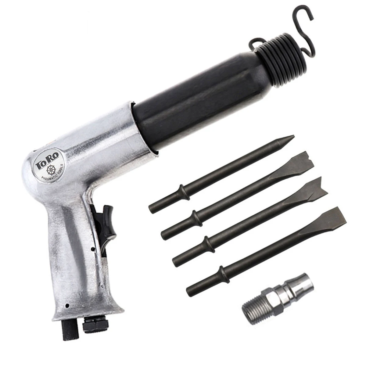 

Professional Air Hammer Handheld Air Shovel Small Pistol Gas Shovels Rust Remover Drilling Cutting Pneumatic Tool with 4 Chisels