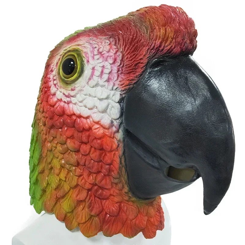 Coslan Novelty Parrot Latex Animal Bird Head Mask For Halloween Costume Headgear Cosplay Party Props