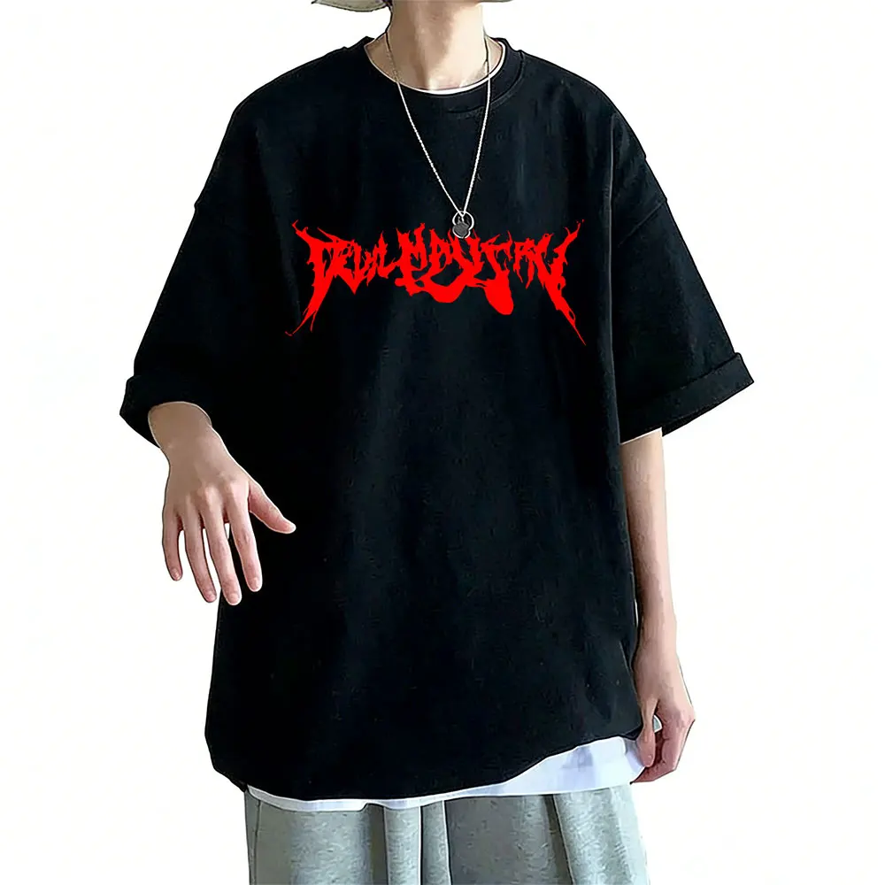 Game Devil May Cry Dante Vintage Acid T-shirt Men Women Gothic Retro Oversized Streetwear Male High Quality Soft Cotton T Shirts