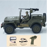 JJRC C8815 RC Car 1:10 Military Truck Willys Jeep 2.4G 4WD Remote Control Car Simulated Vehicle Model Toy Gift for Adult Kids