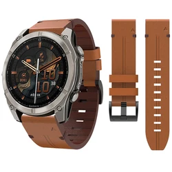 For Garmin Fenix 8 AMOLED E 7 6 5 3HR 47mm Band Fenix 8 7X 6X 5X 51mm Epix Pro Bracelet Genuine Leather QuickFit 22mm 26mm Strap