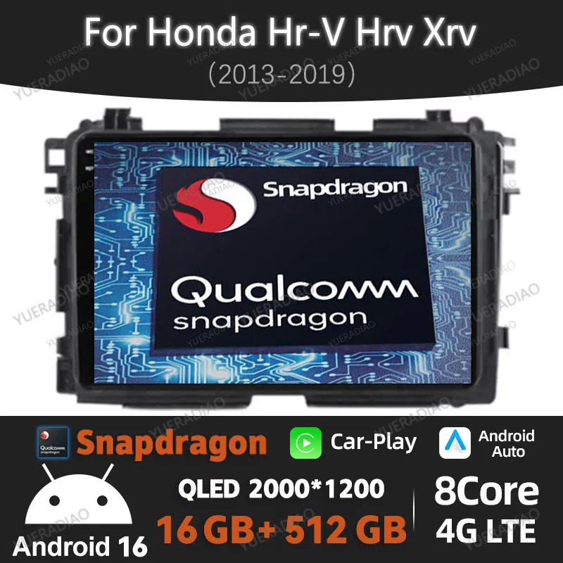 Radio para Auto Android 16 para Honda HR-V HRV XRV Vezel 2013 - 2019, GPS NAVI, Reproductor Multimedia de Video, Cámara 360, Carplay, Auto 4G WIFI