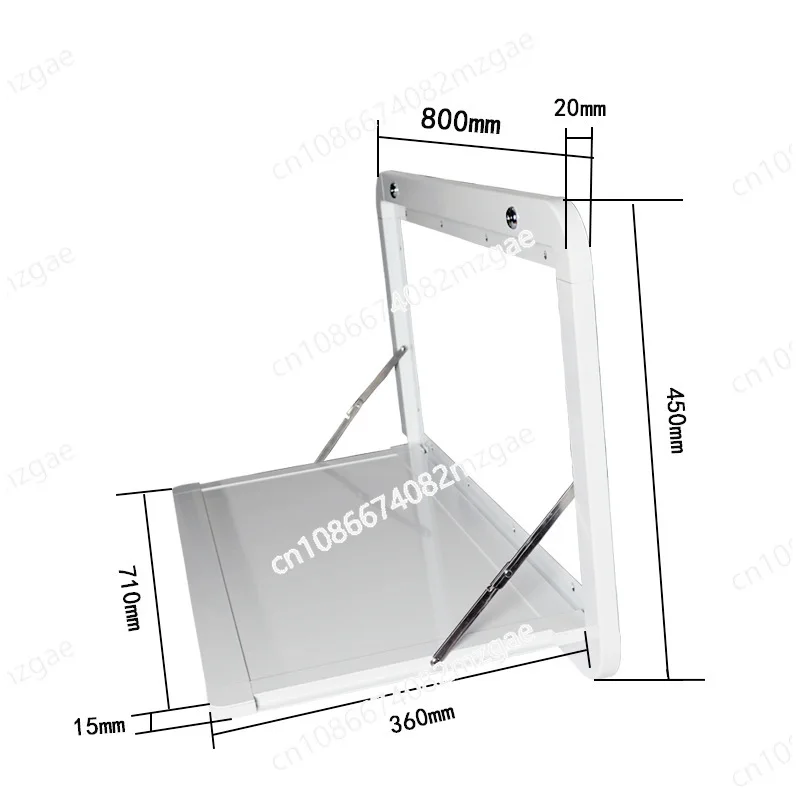 White/Black RV Exterior Folding Table Side-Mounted, Trailer External Dining Table for Motorhome Camping