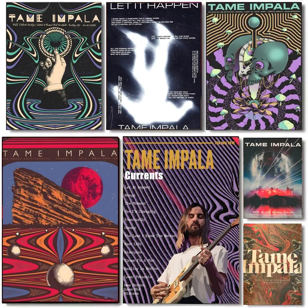 Rock Band T-Tame I-Impala Poster High Quality Bedroom Living Room Aesthetic Wall Decoration Painting Stickers Gift