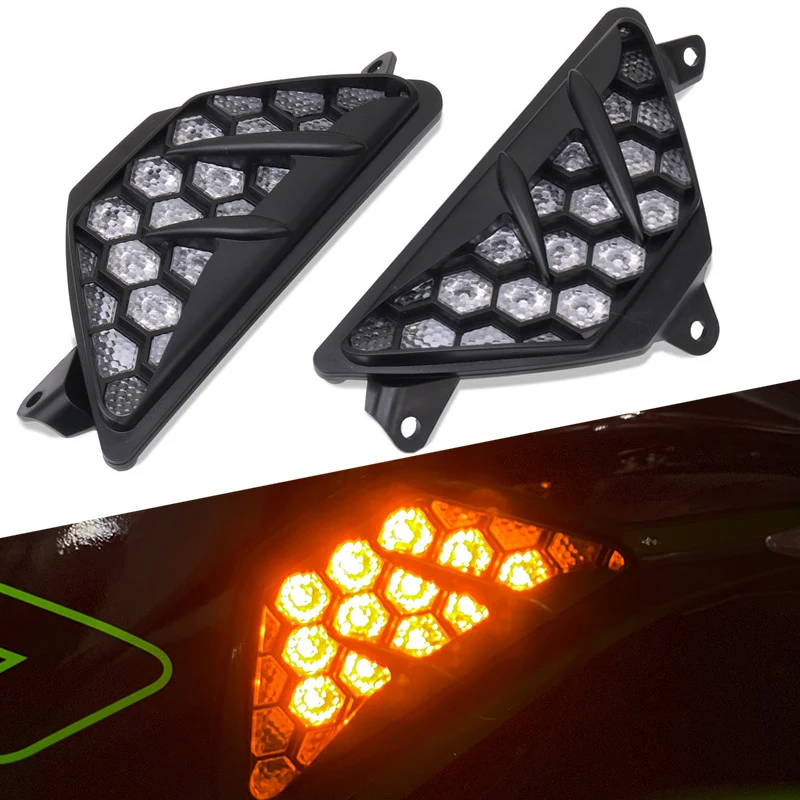 

New NINJA ZX6R ZX-6R 2013 - 2023 2022 Front Turn Indicator Signal LED Lights For Ninja300 Ninja400 Ninja650 Ninja1000