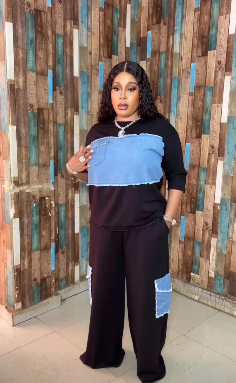 2 Piece Women Sets 2025 New Arrival Summer Matching Sets Denim Two Pieces Sets Tops And Pants Suits Outfits Clothing Tracksuits image 2