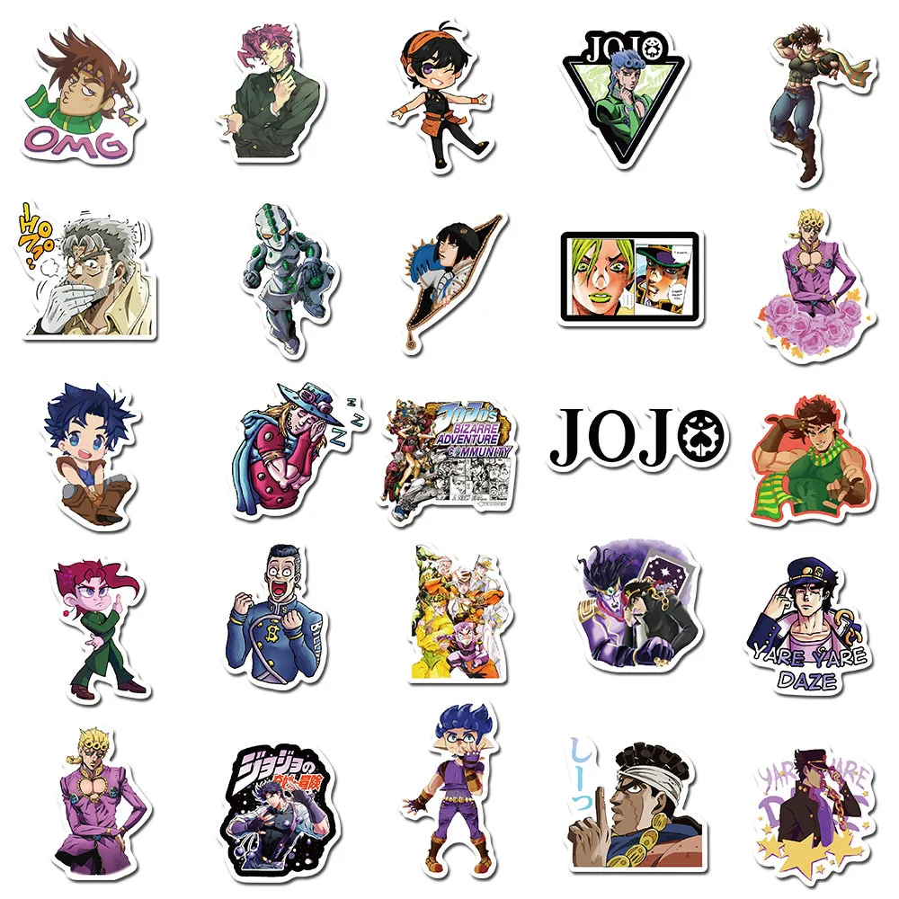 10/30/50PCS Anime JOJO Bizarre Adventure Sticker Gift Graffiti Skateboard Scrapbook Suitcase Laptop Riman Sticker Wholesale