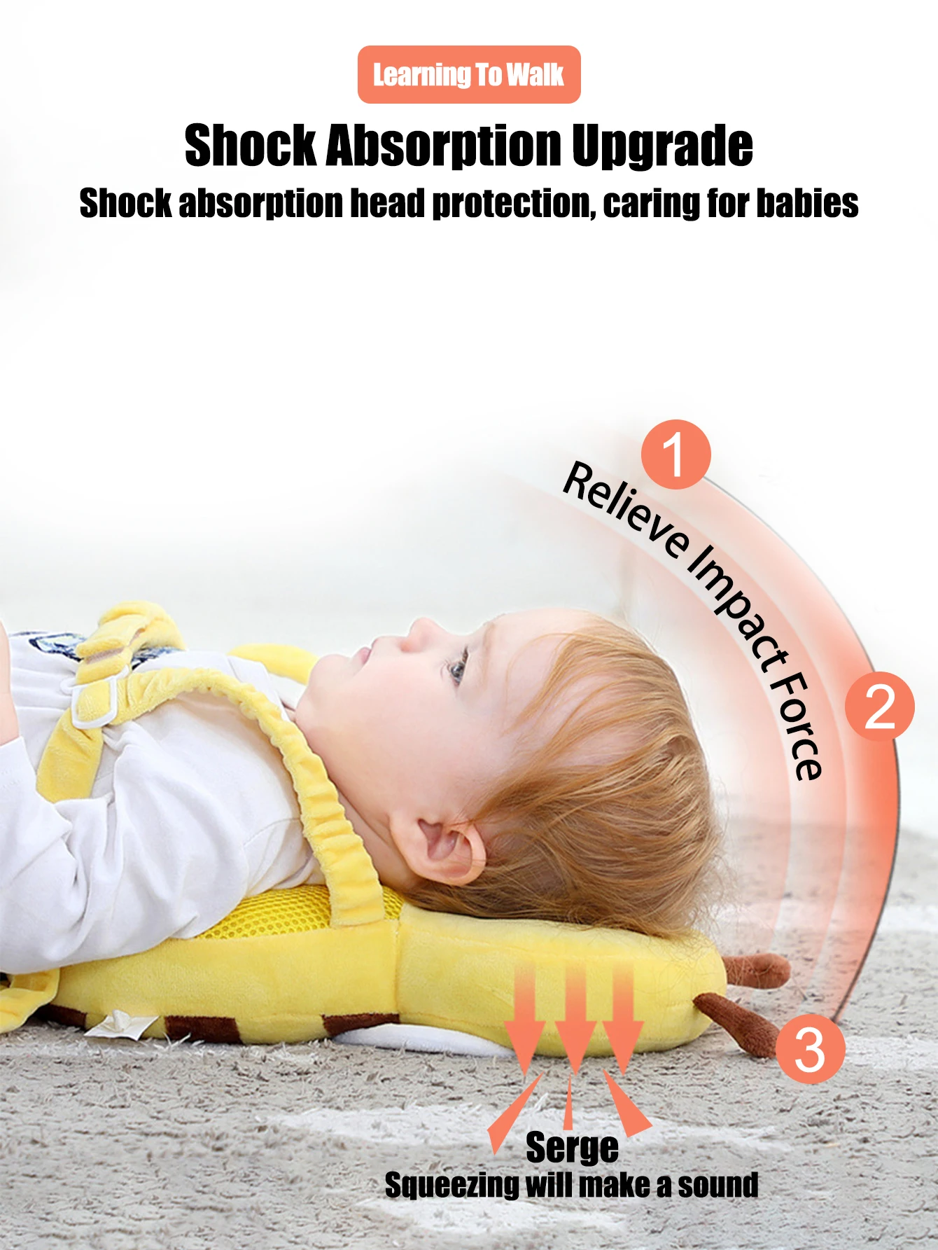 وسادة حماية رأس الطفل من Little Bee - قبعة مسامية مضادة للسقوط مناسبة لحماية رأس الأطفال الصغار، هدية عيد الميلاد #5