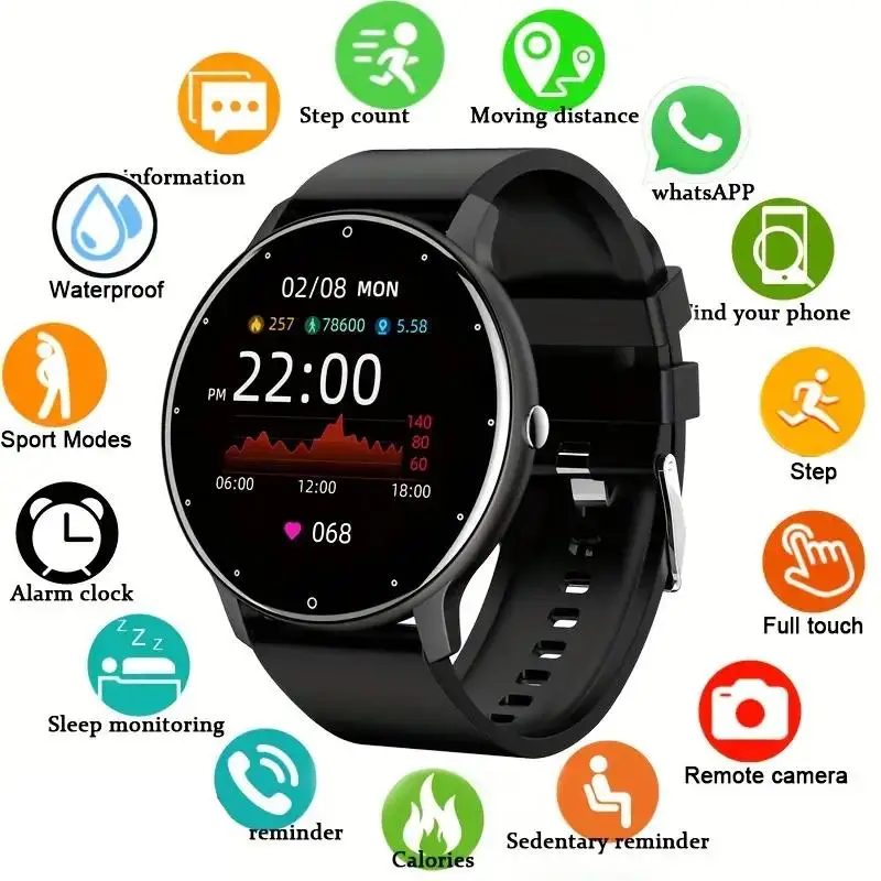 

2024 New Bluetooth Calling 1.28 inch HD Smart Watch Men Full Touch Screen Sports Fitness Watch IP67 Waterproof Heart rate Blueto