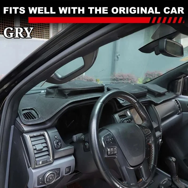 

Car Dashboard Storage bag For Ford Ranger Wildtrak T6 T7 T8 2015-2021 Yangba PU Leather Black Interior Accessories