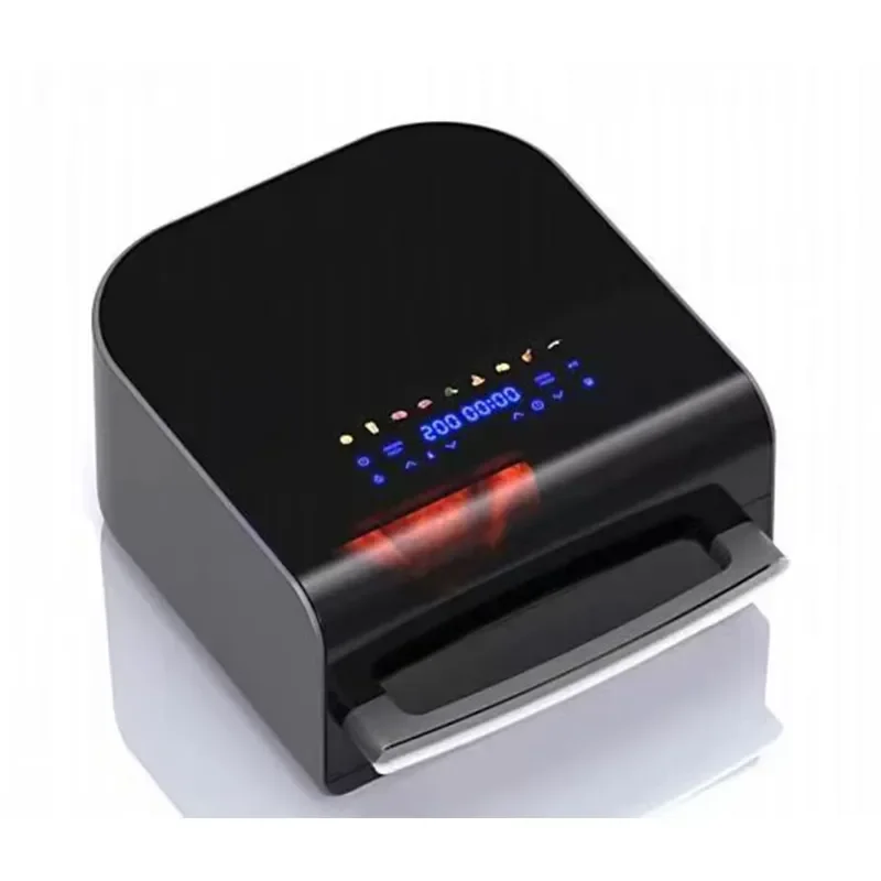 6L Modern Flat Design Air Fryer Oil Electric Oven Digital Touch Control Transparent Basket Baking Cook Functions