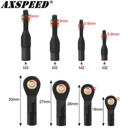 AXSPEED 10PCS M2 M3 Plastic Rod End Ball End Ball Joint 19/26/27/30mm for RC Boat Airplane RC Crawler Car Truck Buggy