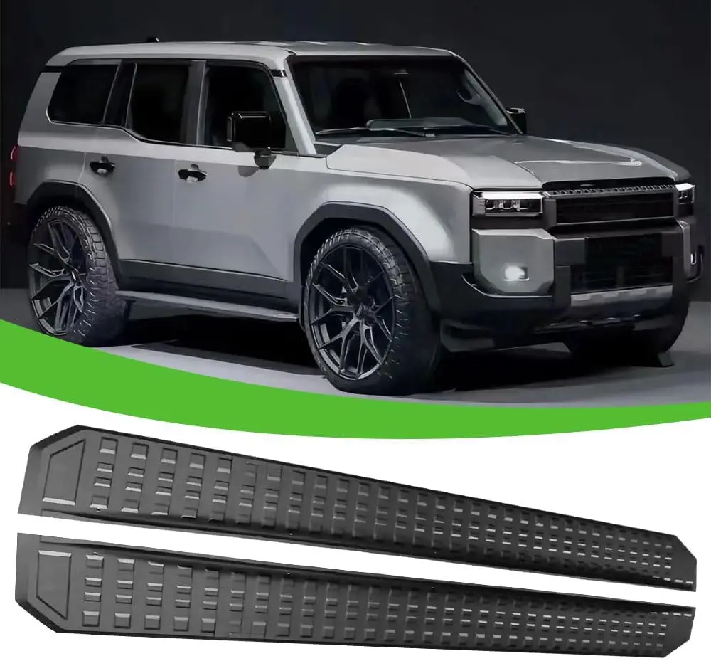 

H0191 2Pcs Black Aluminum Running Boards for Toyota Land Cruiser LC250 Prado J250 2024 2025, Modern, Contemporary, Custom Style