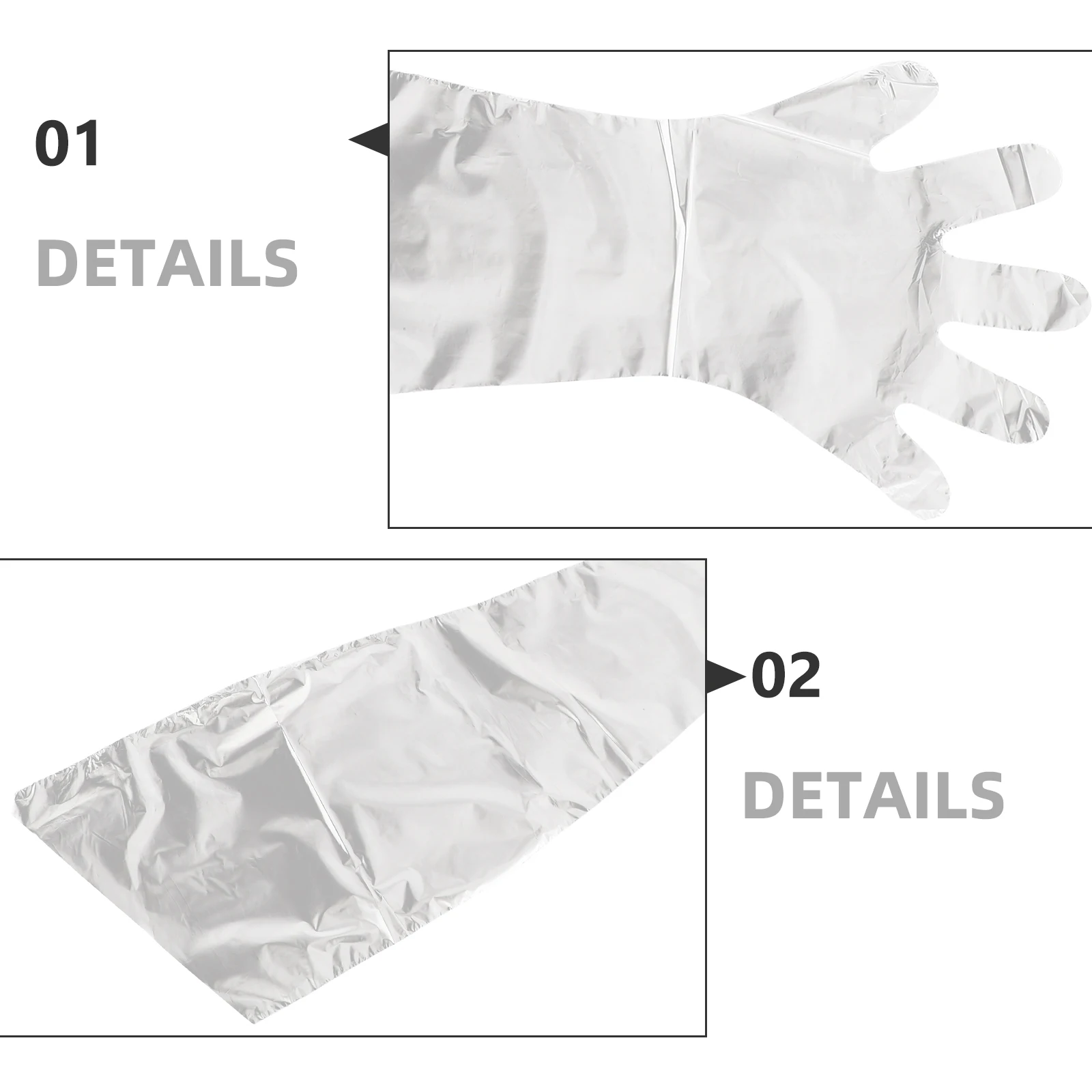 

50 Pcs Disposable Long Arm Gloves for Livestock Delivering Safe Veterinary Pig Cow Sheep Cattle Home Cleaning White