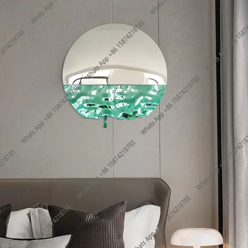 40X Modern Light Luxury Stainless Steel Background Wall Decoration Villa Hotel Guest Model Room Creative Living Room Wall Decora