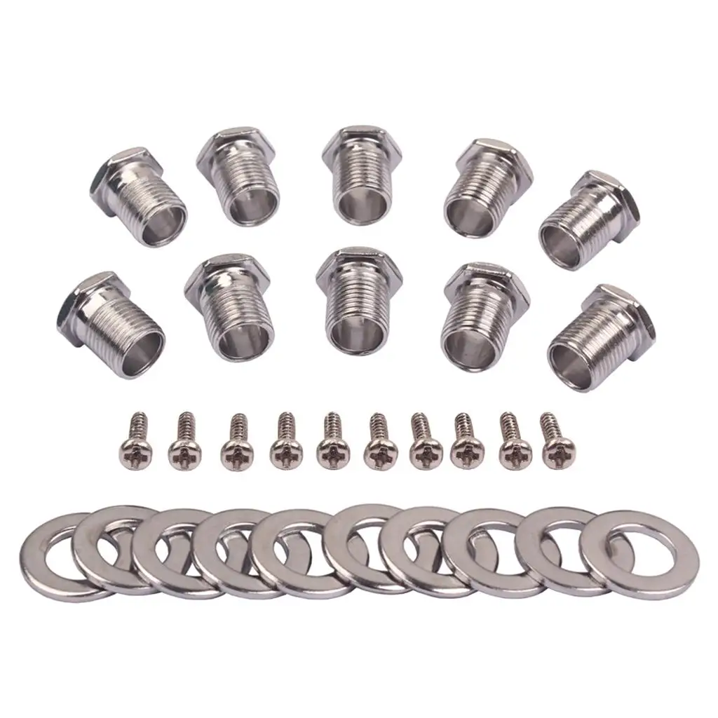 Ukulele Peg Threaded Bushing Alloys Ferrule Set for Ukulele Peg Mounting and Repair Accessories