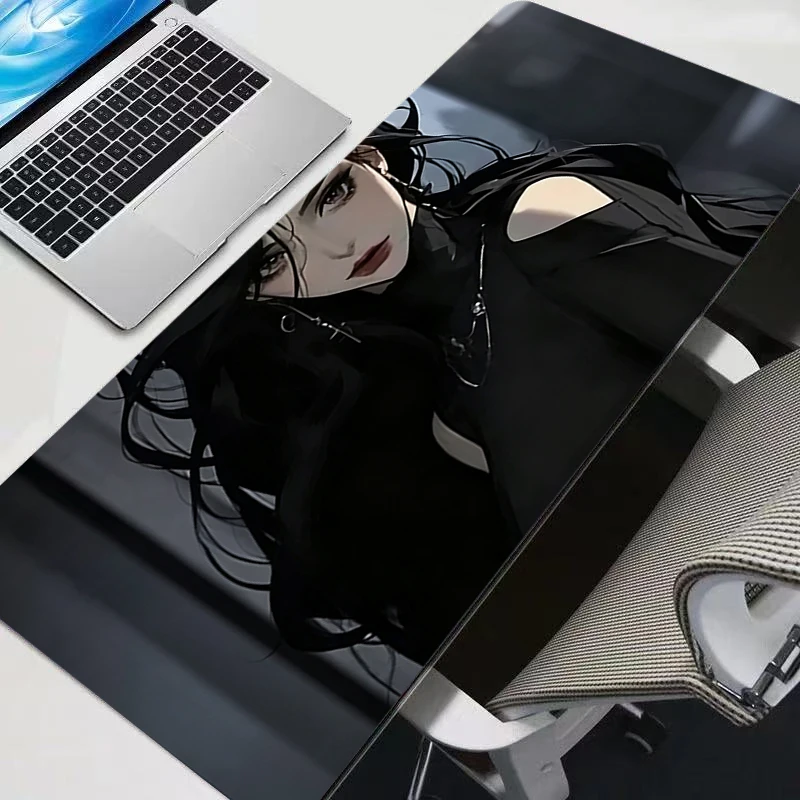 Mouse Pad Beautiful Woman anime XL Lockedge Large Gaming Accessories Computer Gamer Keyboard Mouse Mat Desk Mousepad For Csgo