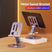 360 Degree Rotating Folding Desktop Phone Stand Portable Metal Swivel Lazy Bracket Cell Phone Tablet Universal Cell Phone Holder
