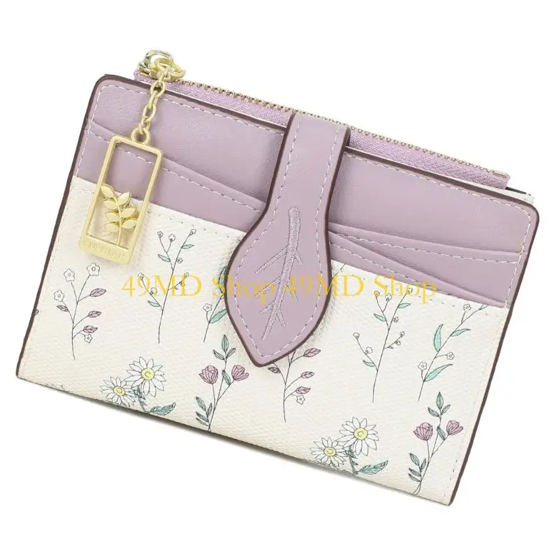 49MD Stylish PU Coin Bag Secure Zippers Closure Wear Resistant Card Holder For Teens Daily Work Essential