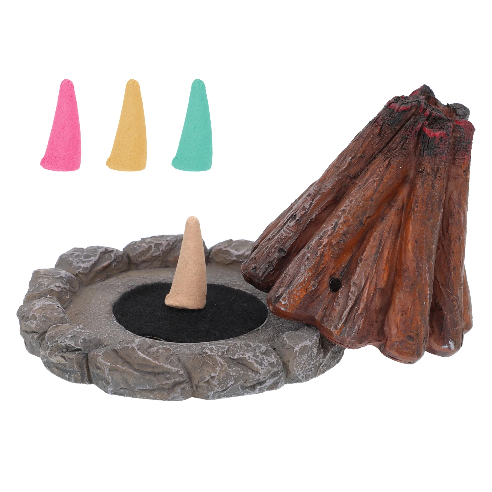 

Resin Aromatherapy Censer Home Decor Firewood Shaped Incense Holder Compact Stable Wear Resistant Durability Desktop Use Incense