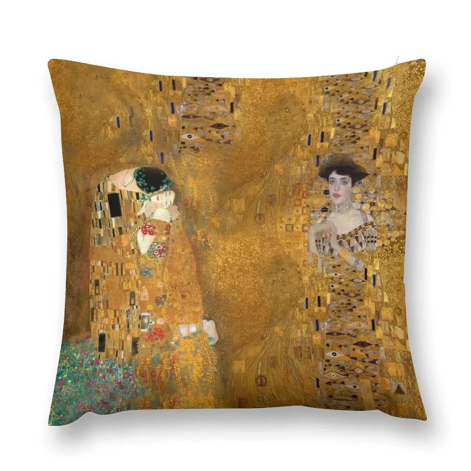 Klimt - Woman in Gold - The Kiss Throw Pillow Custom Cushion Photo ornamental pillows for living room pillow