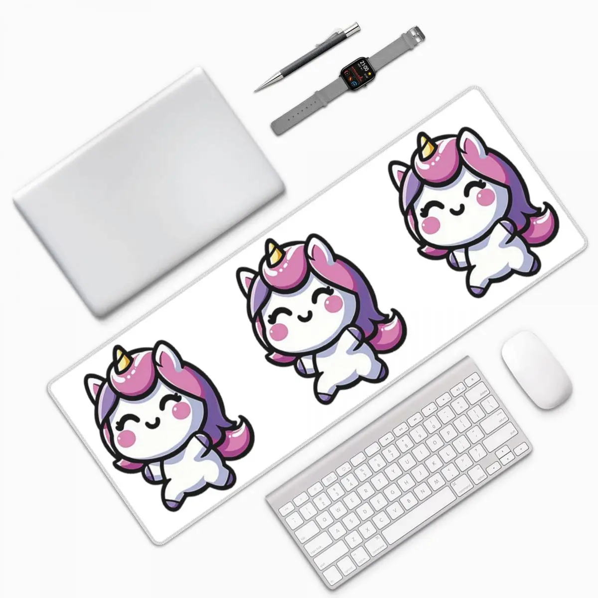 Adorable Kawaii Unicorn Large Mouse Pad Computer Keyboard Mouse Mat Gaming PC Laptop Desk Mat Office Accessories Table Mats