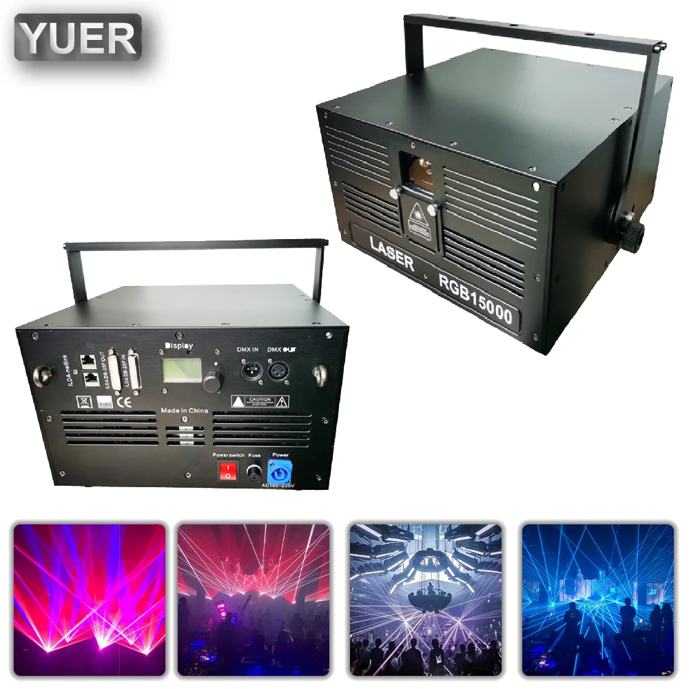 

Profession 45Kpps 15W Full Color RGB Laser Light Pattern Animation Scanning Effect Laser Projector light shows outdoor DJ Disco