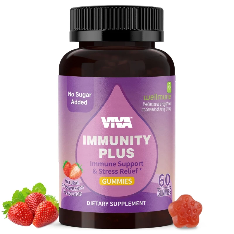 

Immune Support Gummies - Vitamin C, Zinc, Echinochloa - Health System Support, Gluten Free, Natural Adult Supplements