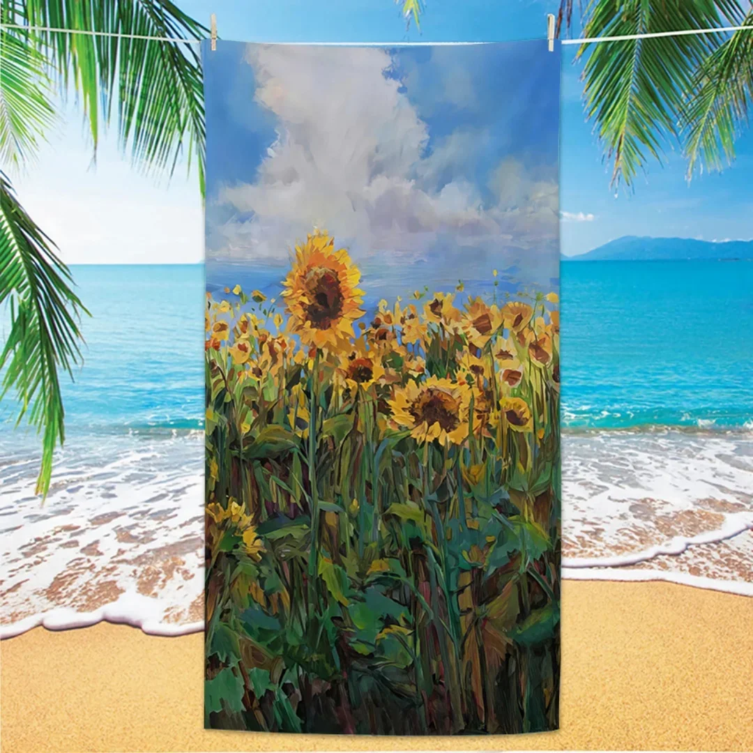 Famous Van Gogh Beach Towel, Art Print Quick Dry Anti Sand Soft Lightweight Microfiber for Travel Gym Swim Yoga