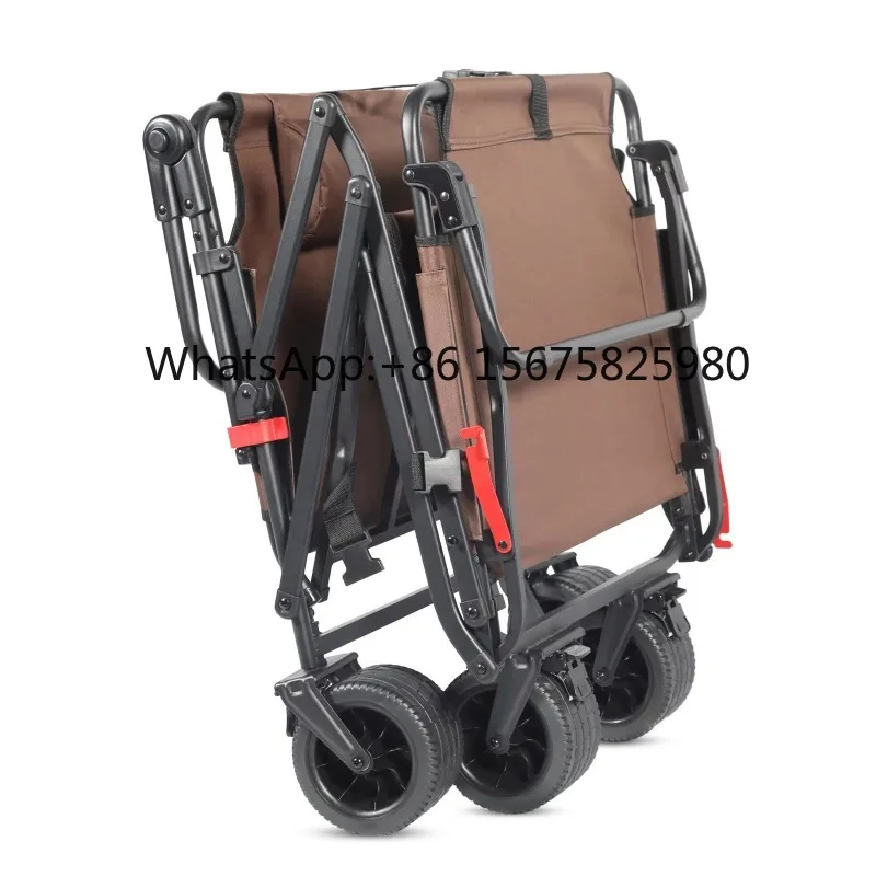 Custom OEM Convertible 4 Wheel Beach Chair Foldable Fishing Beach Cart