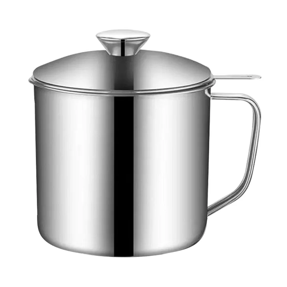 

Stainless Steel Filter Cup Strainer Grilling Accessories Oil Can Container Separator Filtering Pot