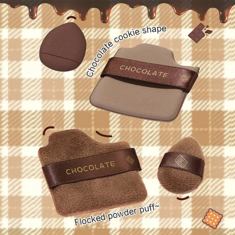 6 pezzi set di spugne per trucco multiuso al cioccolato set di soffio per cipria morbido cuscino d'aria bagnato e asciutto soffio per trucco strumenti Baeuty