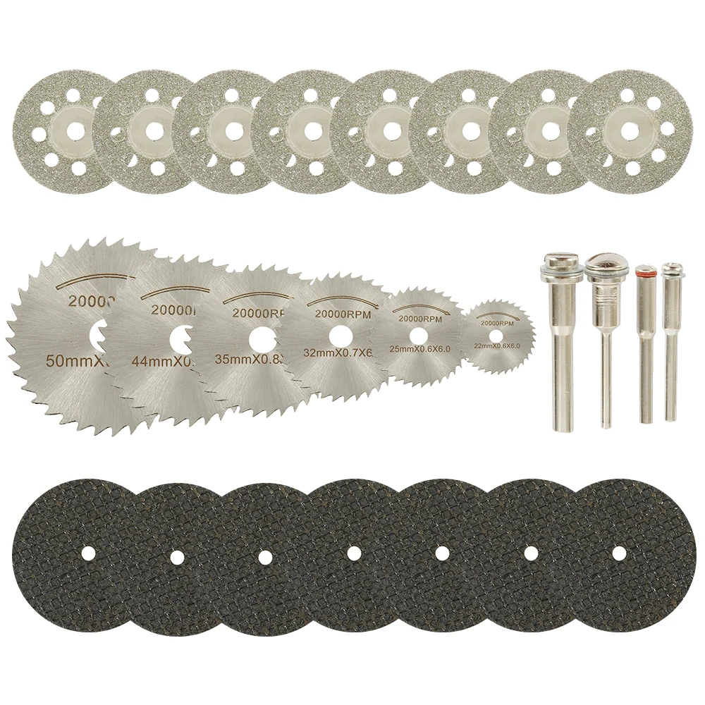32pcs Diamond Cutting Discs Wheel Saw Blade Set Drill Bit For Dremel Rotary Tool Accessories Mini HSS Circular Saw Blades view 6