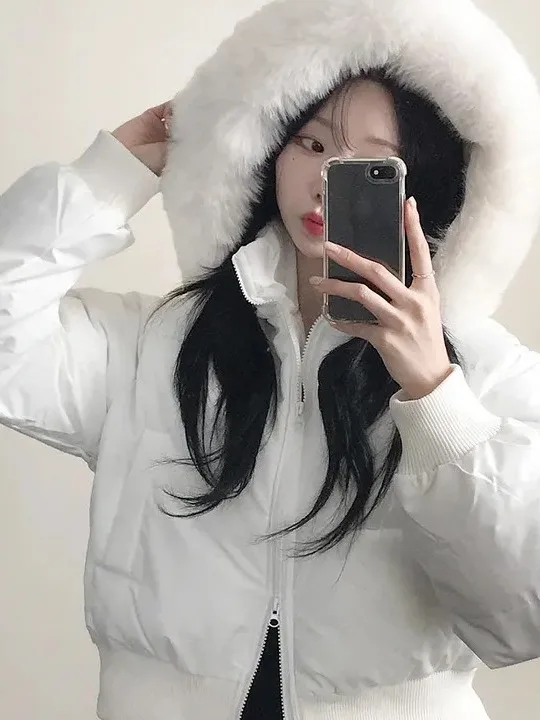 Jaet en coton à capuche détachable pour femme, vêtement d'hiver rétro coréen, petite taille, coupe cintrée, nouvelle collection hiver