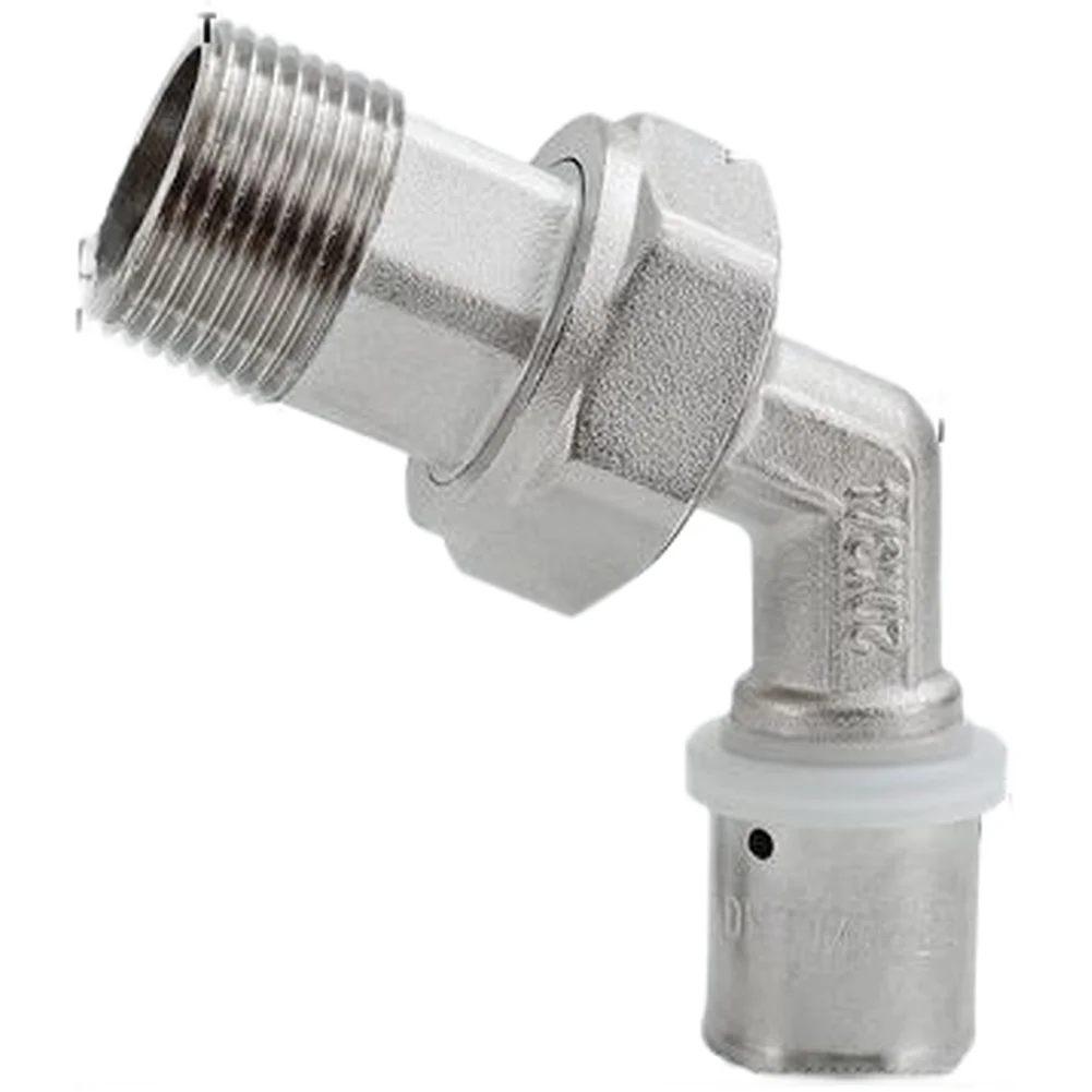 Brass 45 Degree Elbow Press Fitting for For pex and Aluminum Pipe G3/4 Male Thread End with Space Efficient 45 Degree Bend