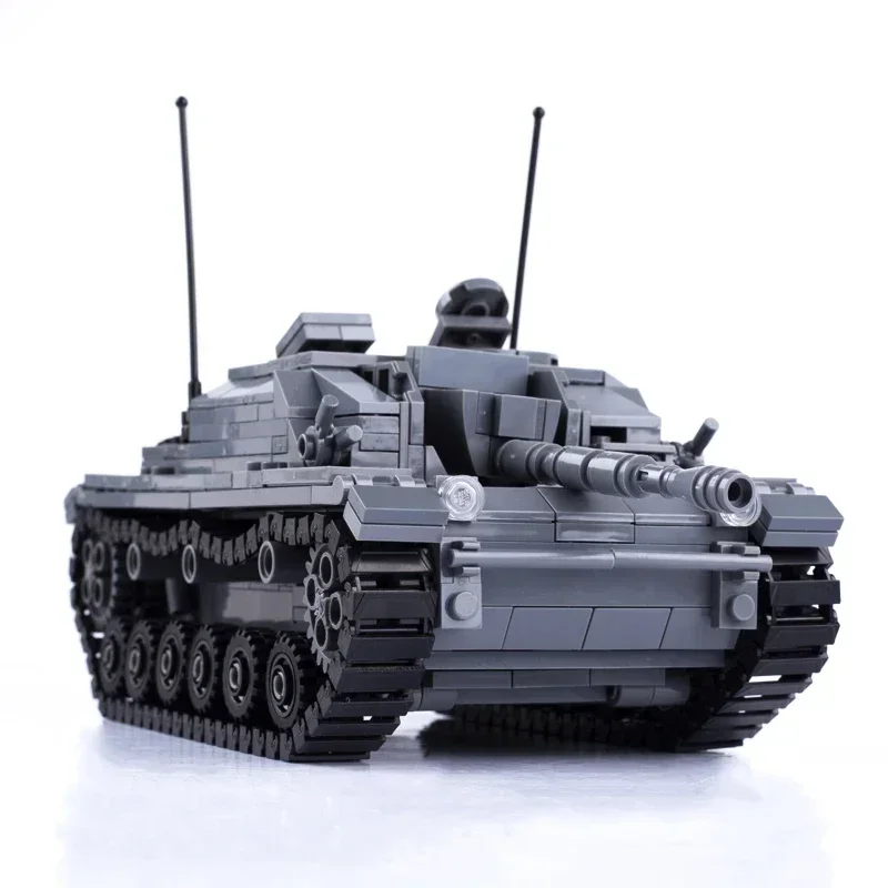 MOC Militare WW2 STUG III Carro Armato Building Blocks Germania Soldati Figure Artiglieria Armi Giocattoli Per Bambini Accessori Esercito Auto Mattoni