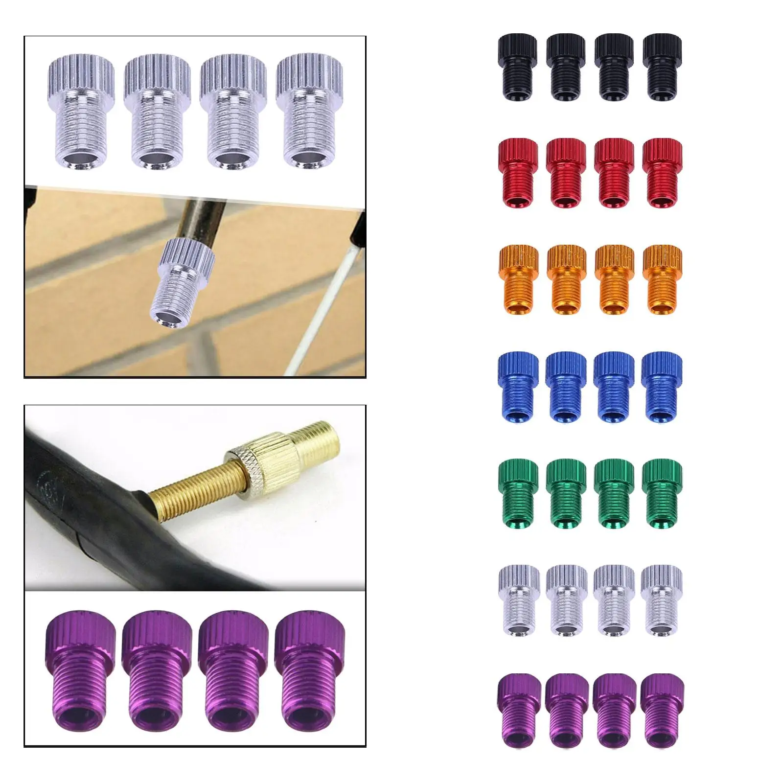 

4 шт., разъем для велосипедного клапана, сменный разъем для велосипедного клапана, принадлежности для велосипеда для горного велосипеда