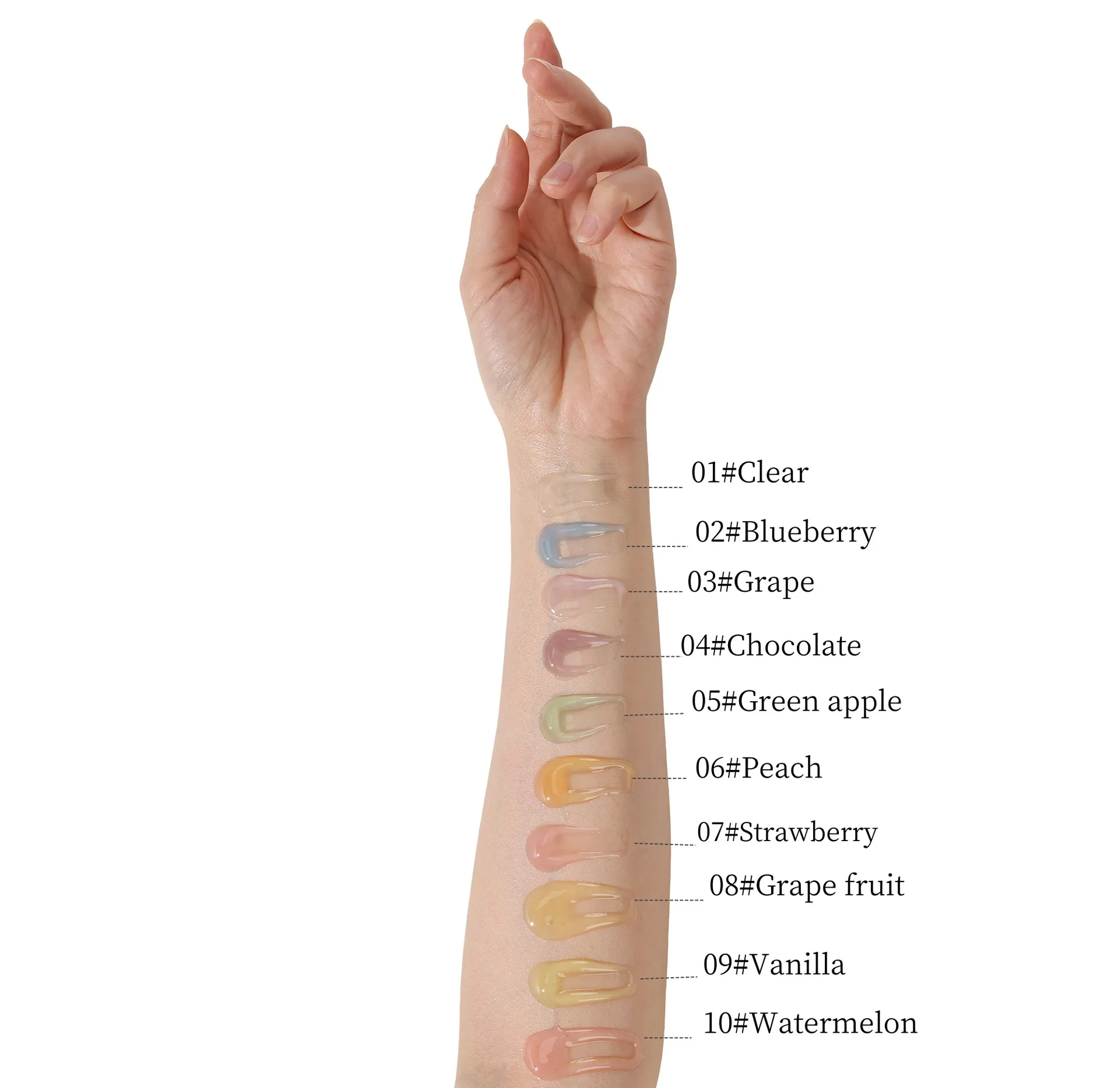 Fruit Flavor Lip Gloss Private Label Heart-shaped Transparent Gloss Plumper Oil Liquid clear Lipgloss Moisturizing Makeup