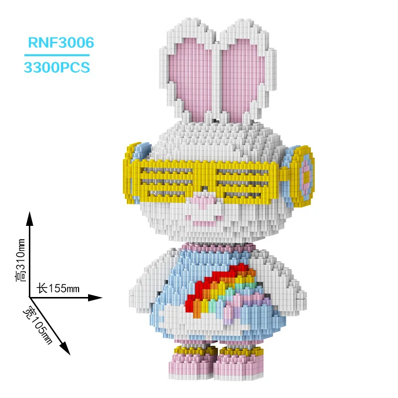 

DIY Colorful Rabbit Building Block Toy Mini 3D Model Puzzle Desktop Decoration Cute Small Particle Ornaments for Boys Girls
