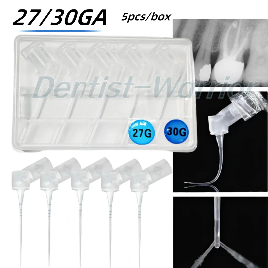 50Pcs Dental 27GA & 30GA PD IrriFlex Style Root Canal Irrigation Flexible Tips Double Side Hole Opening Flushing  ﻿