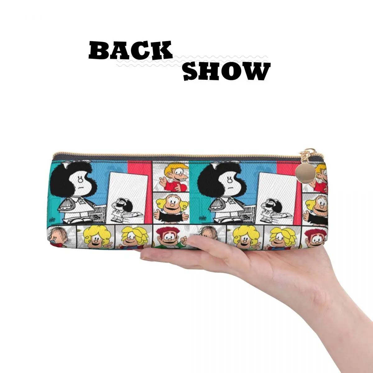 Mafalda Gril Pencil Case Cute Anime School Pencil Cases Zipper Boy Girl Lovely University Pencil Pouch Stationery Organizer