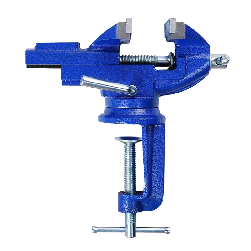 Table Vise Vice Mini Duty Mechanic Clamp-on Table Vise 360 Degree Swivel Base Cast Iron Table Top Clamp Press Vice with Anvil