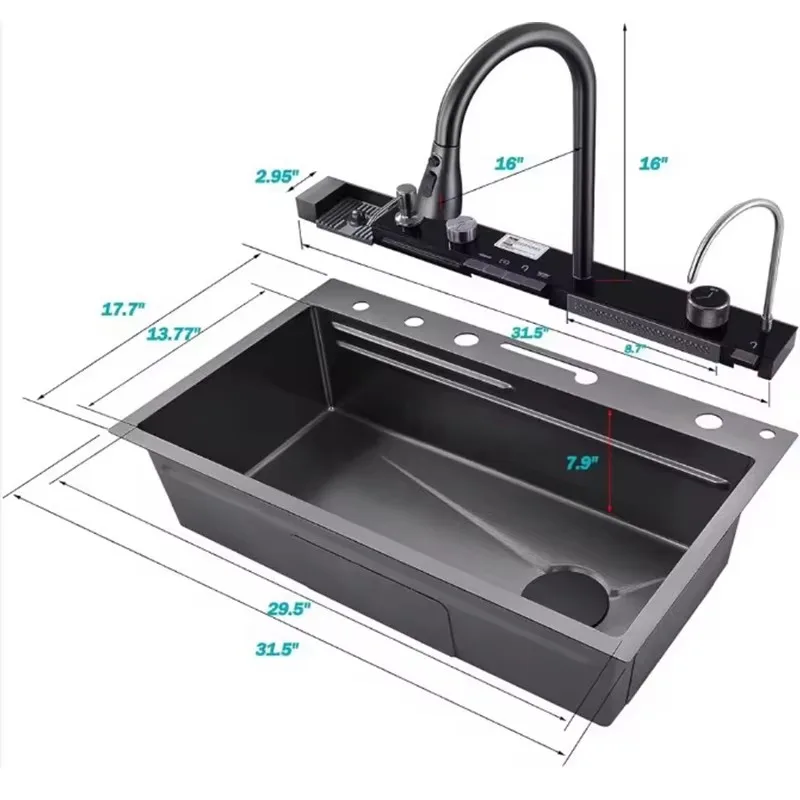 Hot trend: Kitchen corner sink, antique bronze gray external kitchen sink with cabinet and faucet