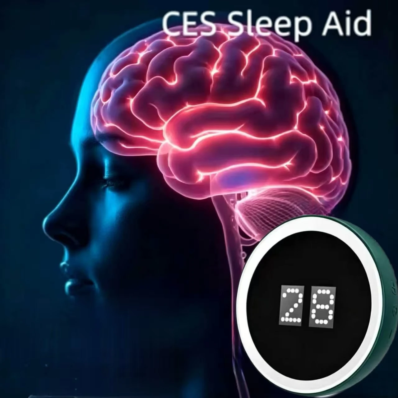 Portable CES Sleep Aid Machine Vagus Nerve Ear Clip Stimulator Neurofeedback Therapy Device for Insomnia Relief & Deep Relax