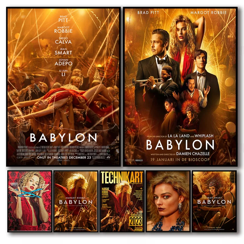 American Comedy Movies Babylon Margot Robbie Film Posters Canvas Painting Wall Art Picture for Living Room Home Decor Gifts