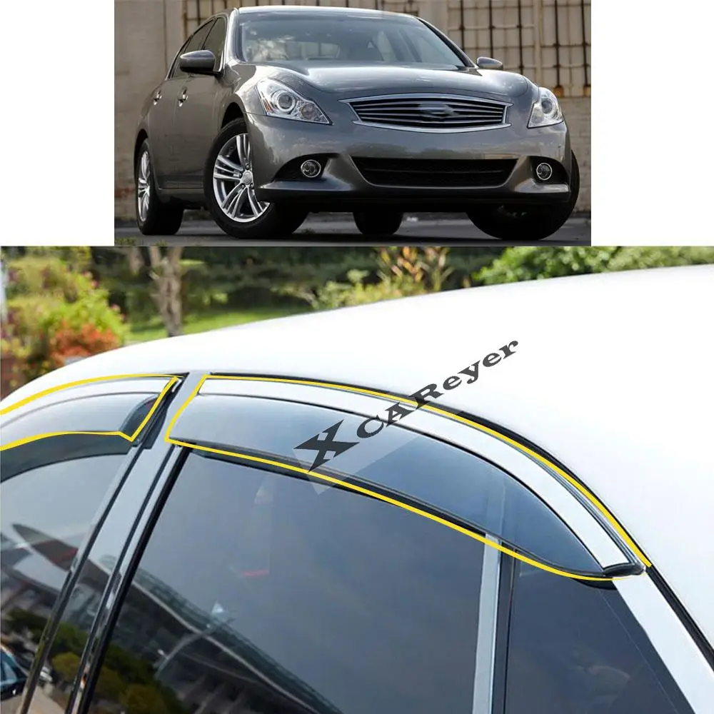 

For INFINITI G25 G35 G37 2009 2010 2011 2012 2013 Car Body Sticker Plastic Window Glass Wind Visor Rain/Sun Guard Vent Parts