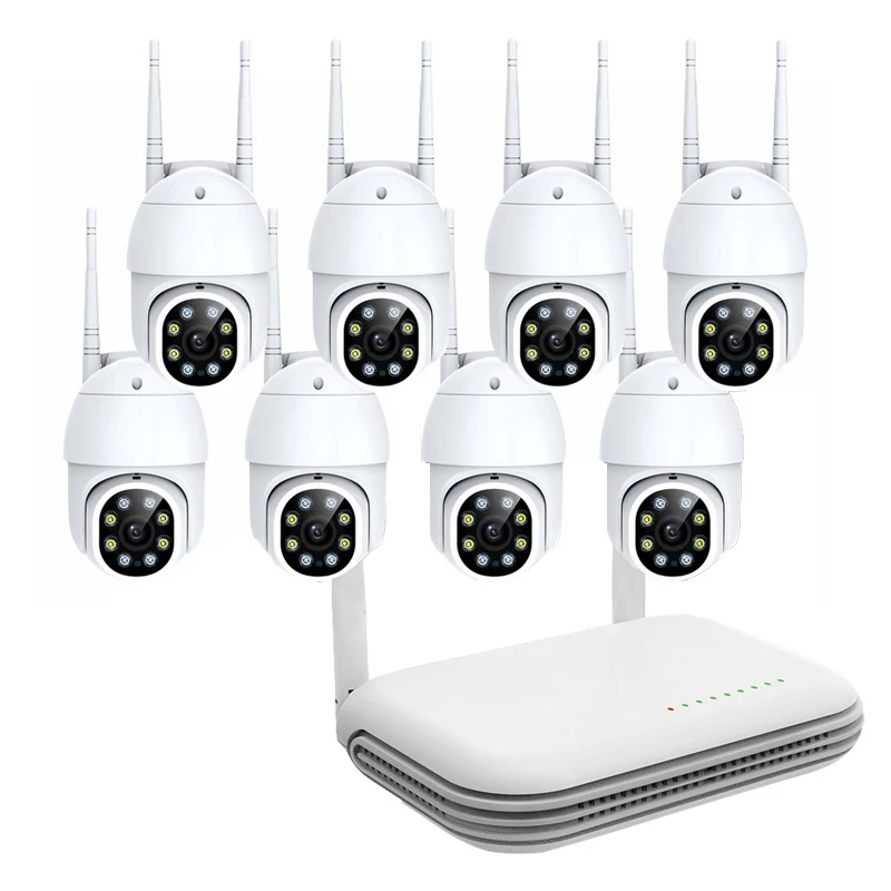 Icsee App 5MP PT Camera Home Security Cctv 8ch Mini Wifi Nvr Kit Outdoor 8 Channel Wireless Camera System