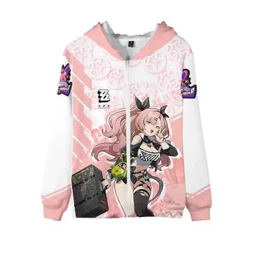 Game Zenless Zone Zero Cosplay Zipper Hoodies 3D Printing Men Women Hip Hop Tracksuit Harajuku Zipper Hoodie Men's Clothing