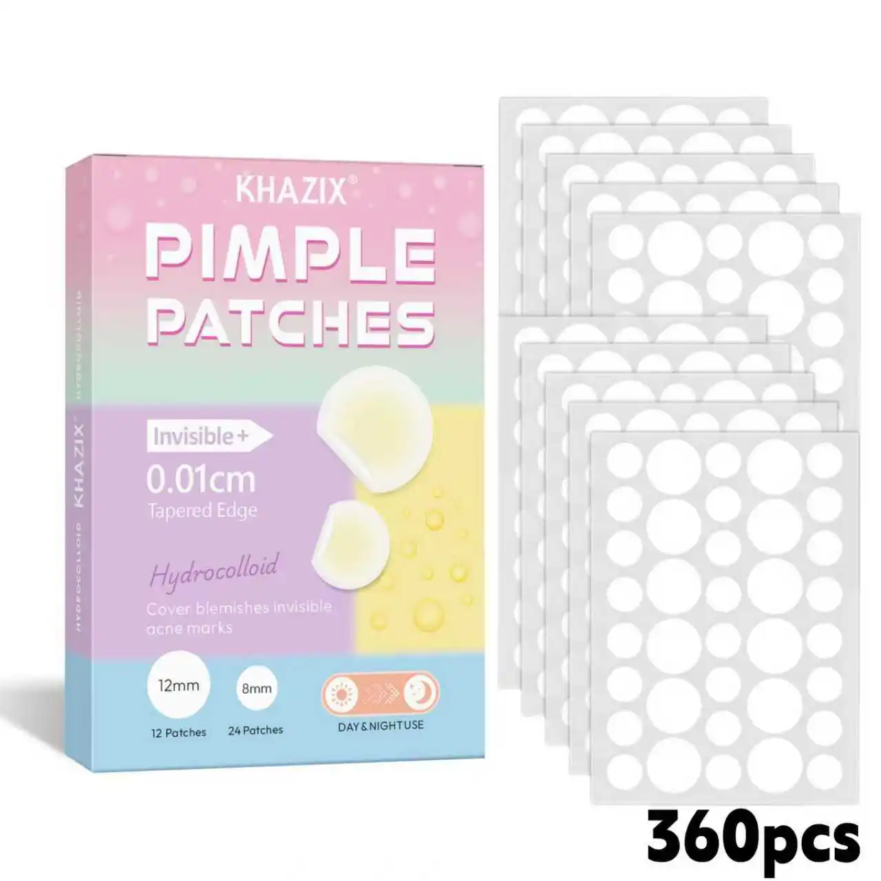

360 шт. гидроколлоидные пластыри от прыщей — впитывают торт и масло, уменьшают покраснение, невидимые, пригодные для ношения на весь день.