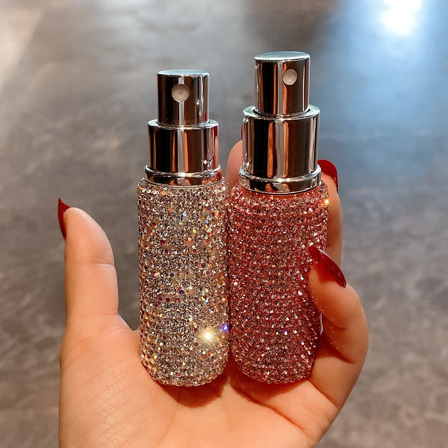 

Diamond-encrusted Perfume Spray Sub-bottling Small Empty Bottle Lotion Travel Portable Atomizer Exquisite Press Organizer 10ml